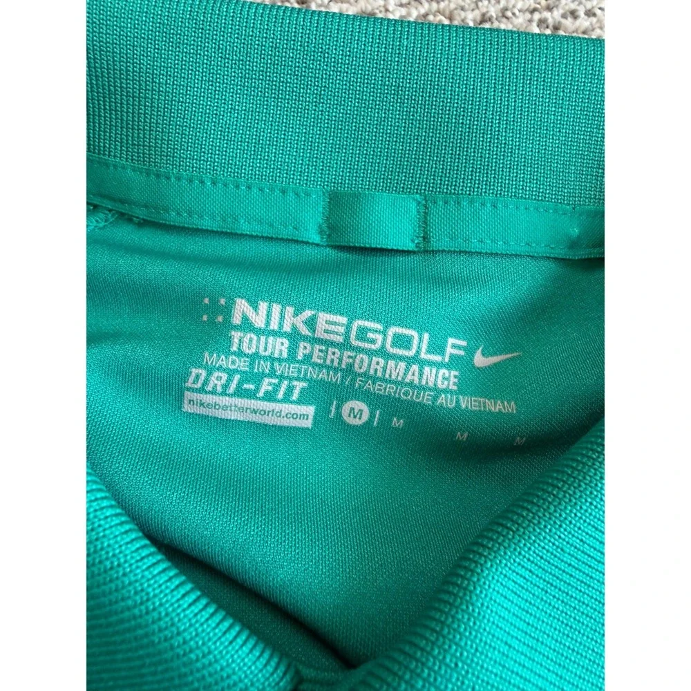 Nike Golf Tour Performance DriFIT Polo Shirt Mens Medium Teal Green Short Sleeve